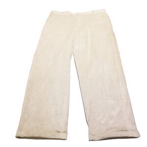 Saxony Velvet Pants Men's Size 42 Beige Vintage Wide Leg Nylon Lined (41×31)